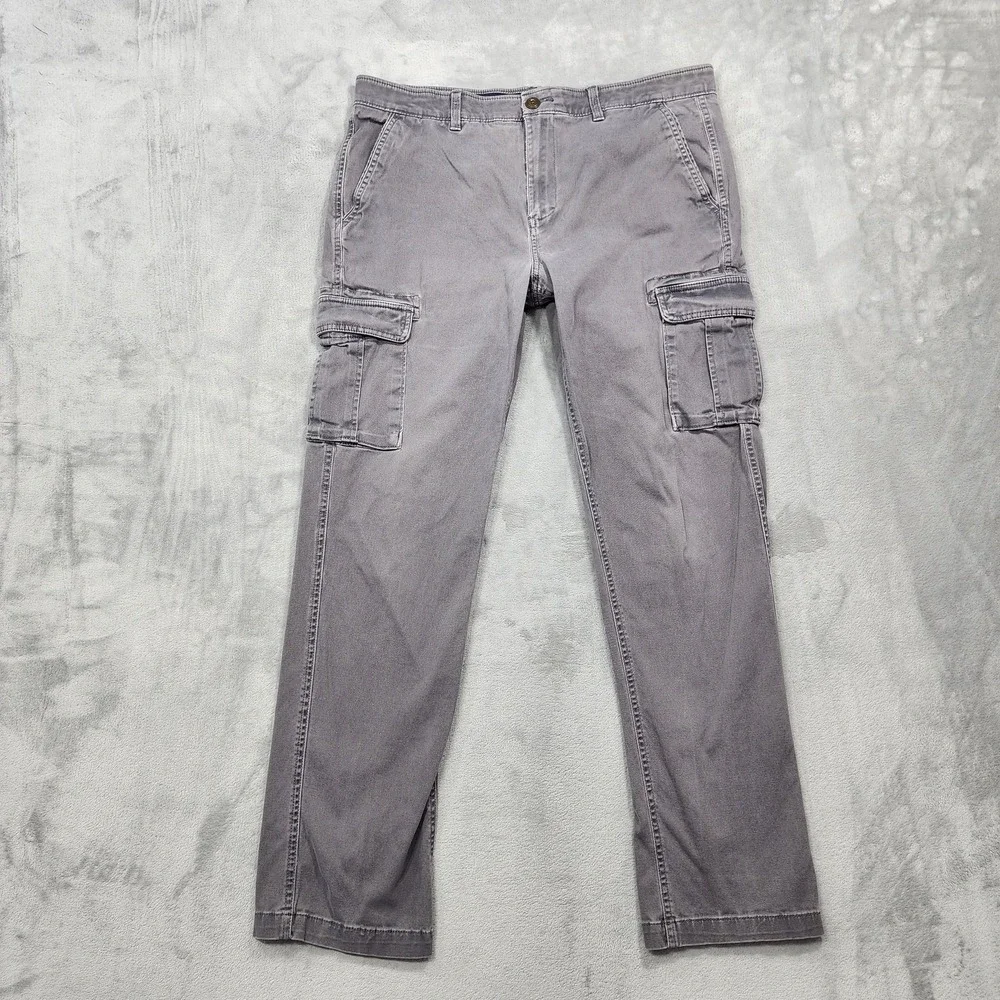 Sonoma Goods For Life Pants Mens 36x32 Gray Flexwear Cargo Stretch Casual Canvas
